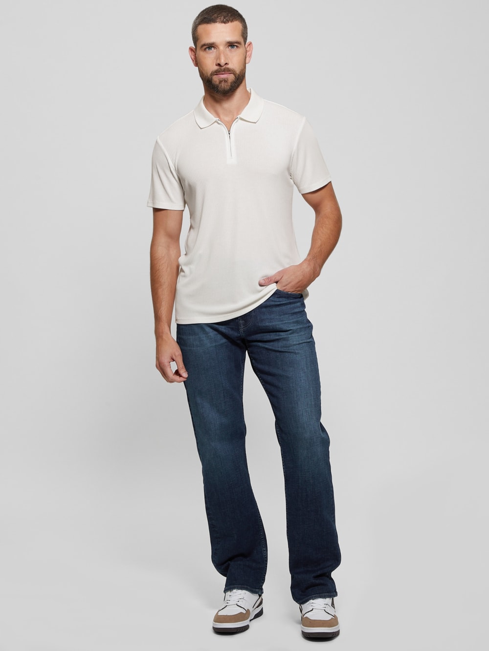 Union Rib Knit Polo - Guess