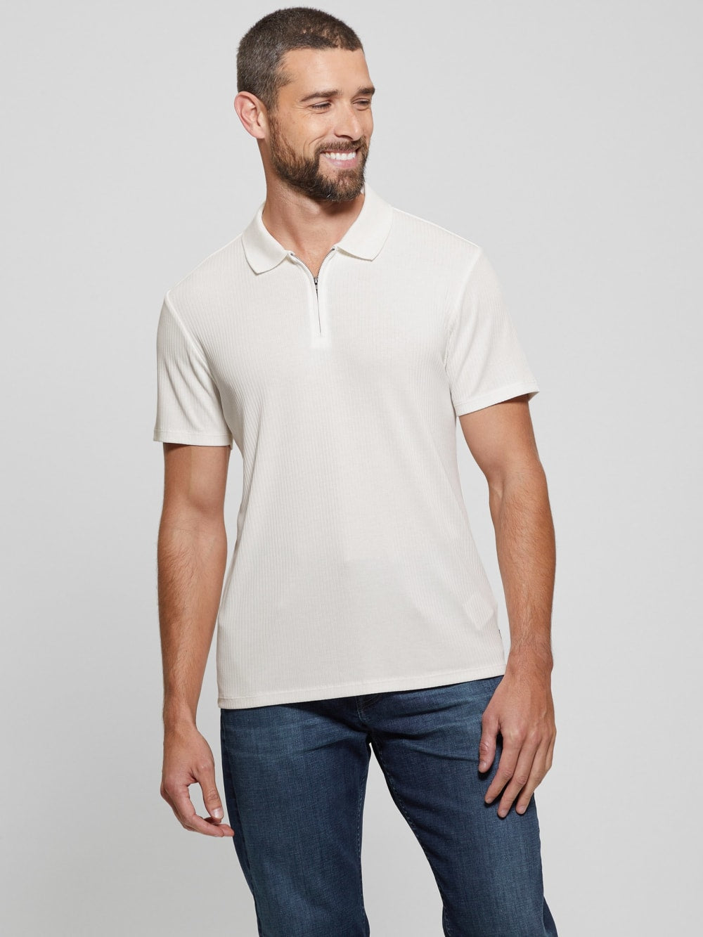 Union Rib Knit Polo - Guess