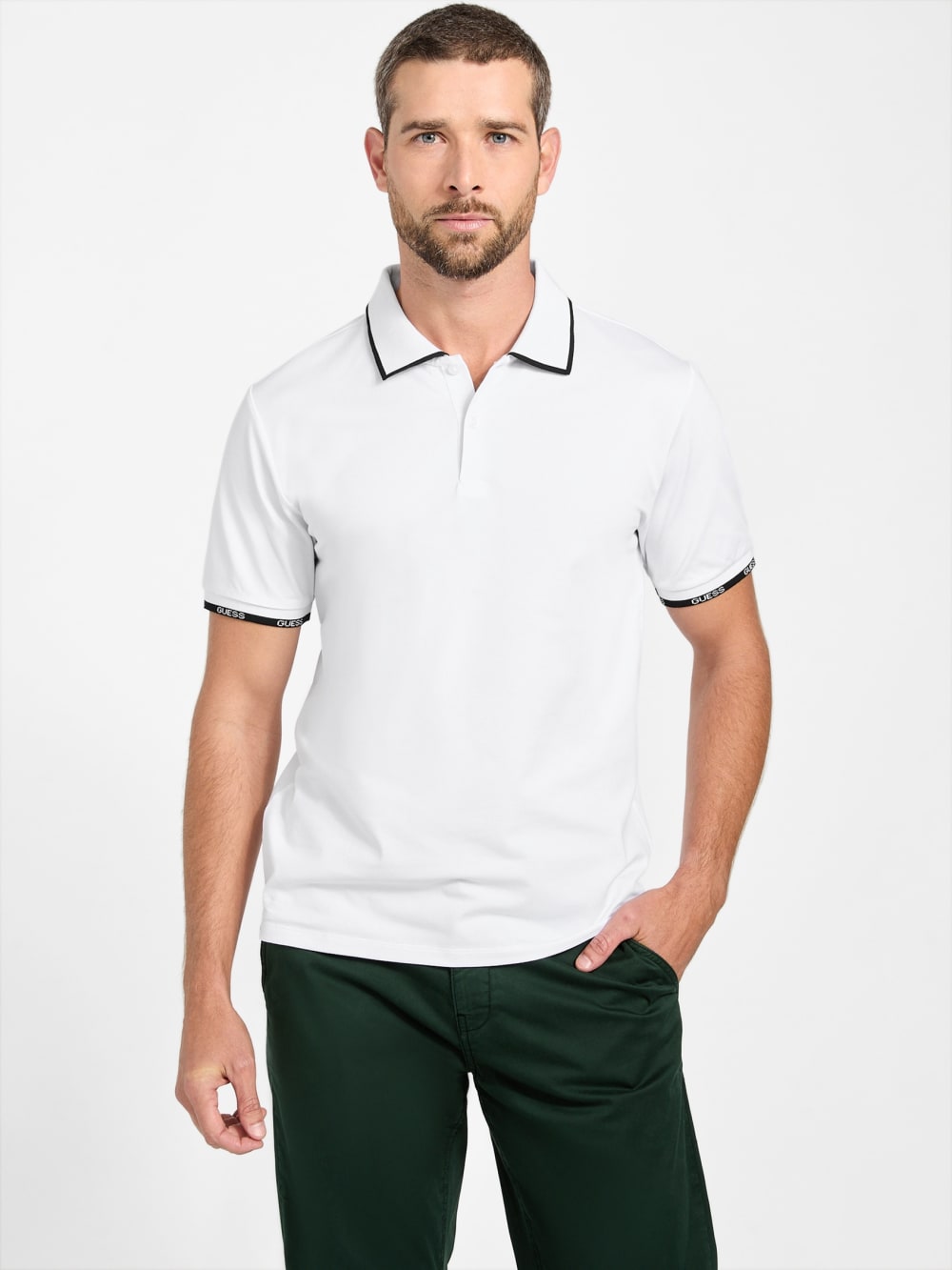 Eco Paul Pique Tipping Polo - Guess