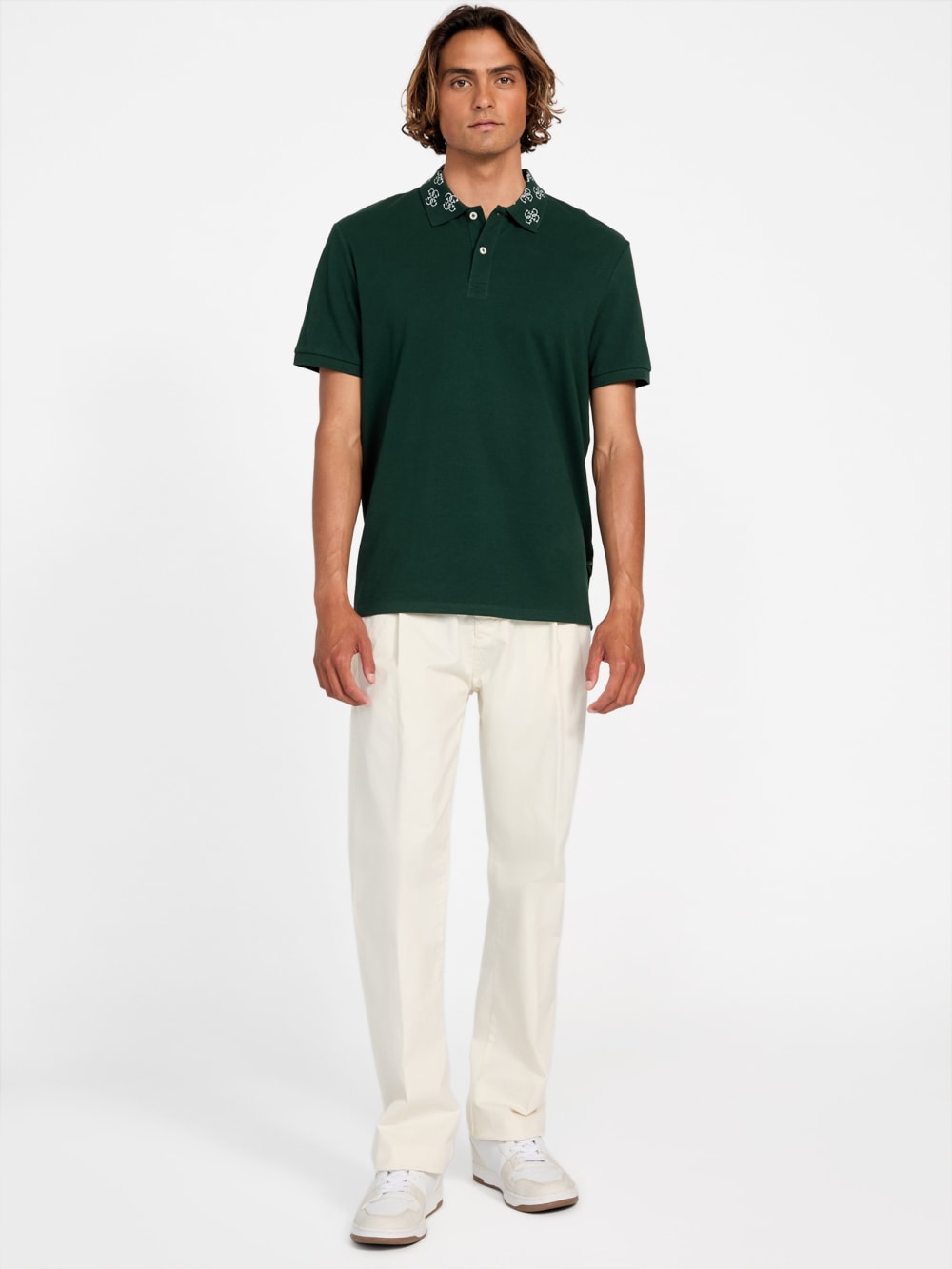 Eco Jacquard Logo Collar Polo - Guess