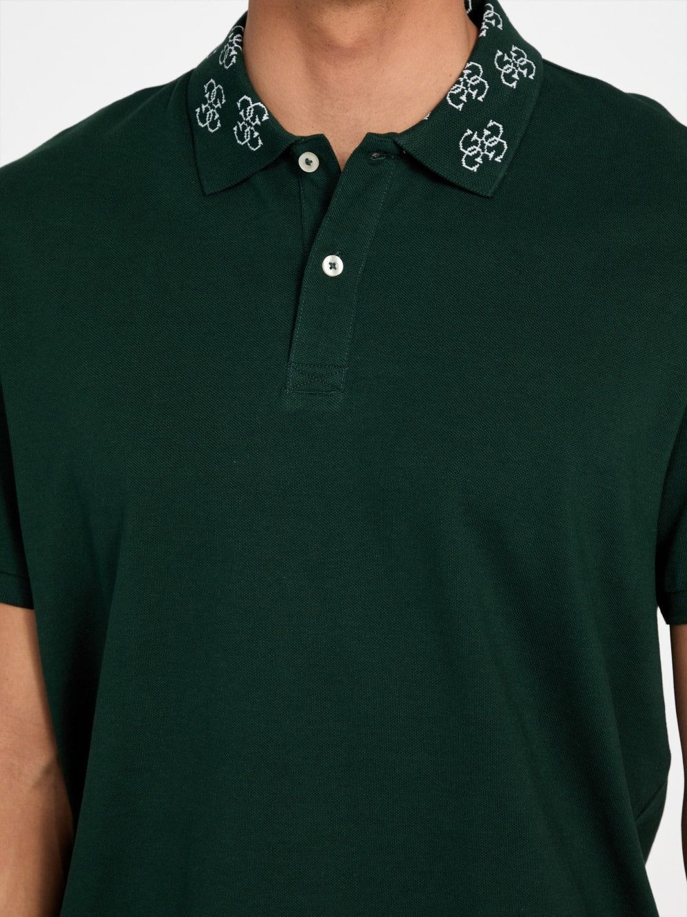 Eco Jacquard Logo Collar Polo - Guess