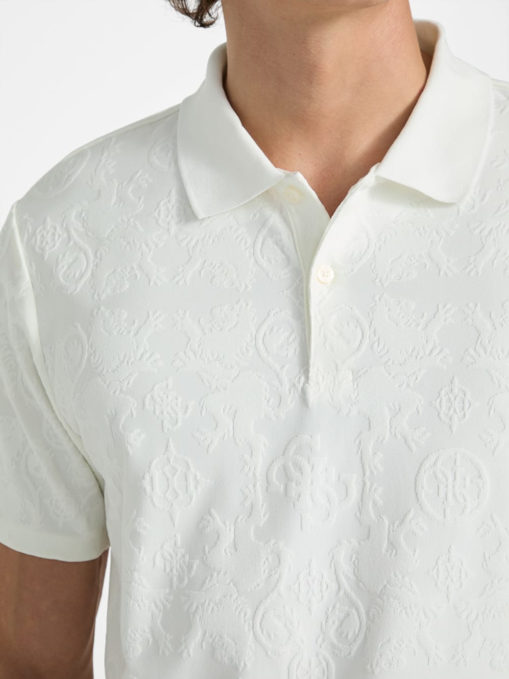 Eco Tonal Jacquard Polo - Guess