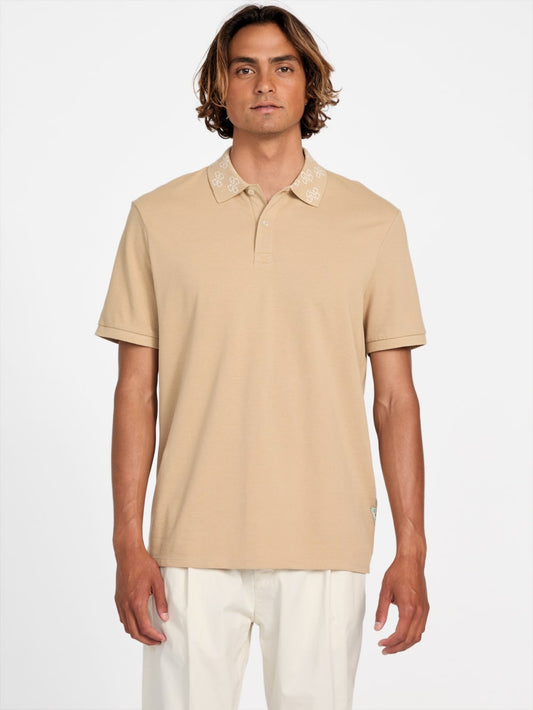 Eco Jacquard Logo Collar Polo - Guess