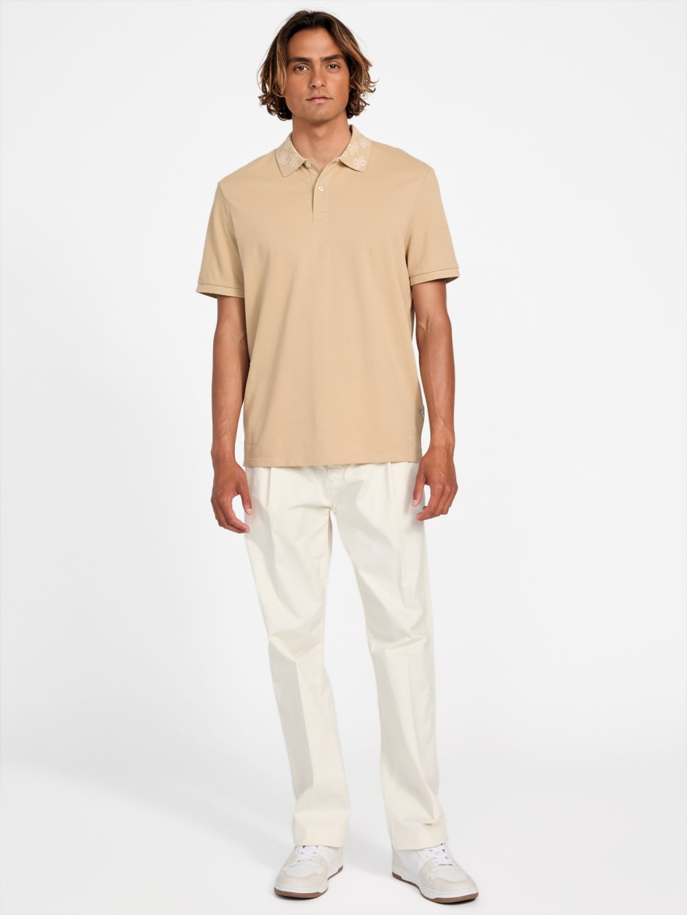 Eco Jacquard Logo Collar Polo - Guess