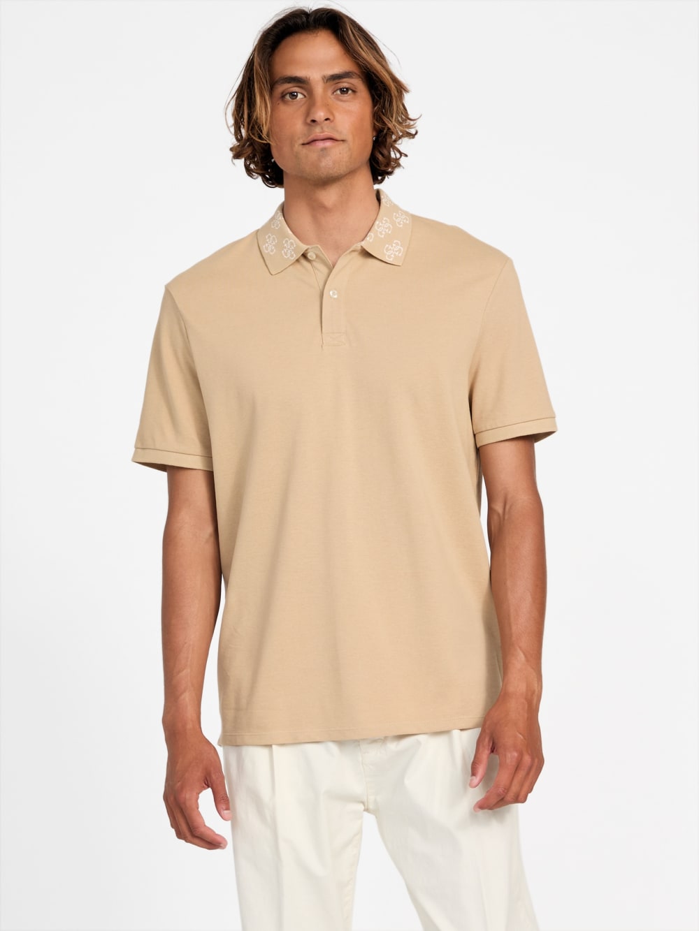 Eco Jacquard Logo Collar Polo - Guess