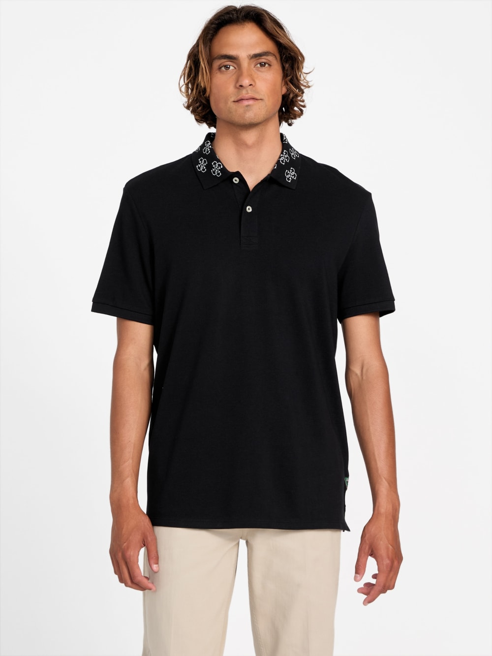 Eco Jacquard Logo Collar Polo - Guess