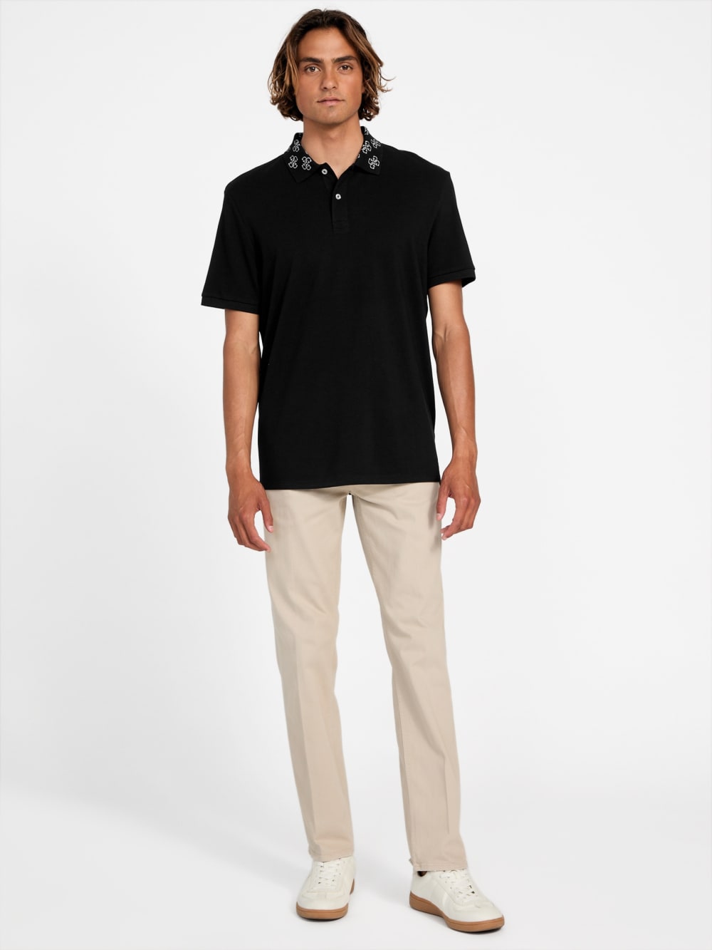 Eco Jacquard Logo Collar Polo - Guess
