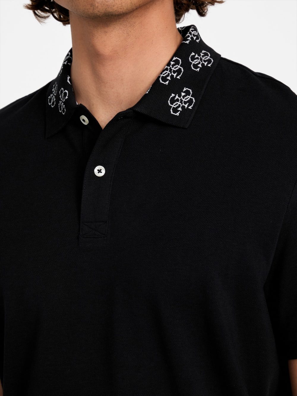 Eco Jacquard Logo Collar Polo - Guess