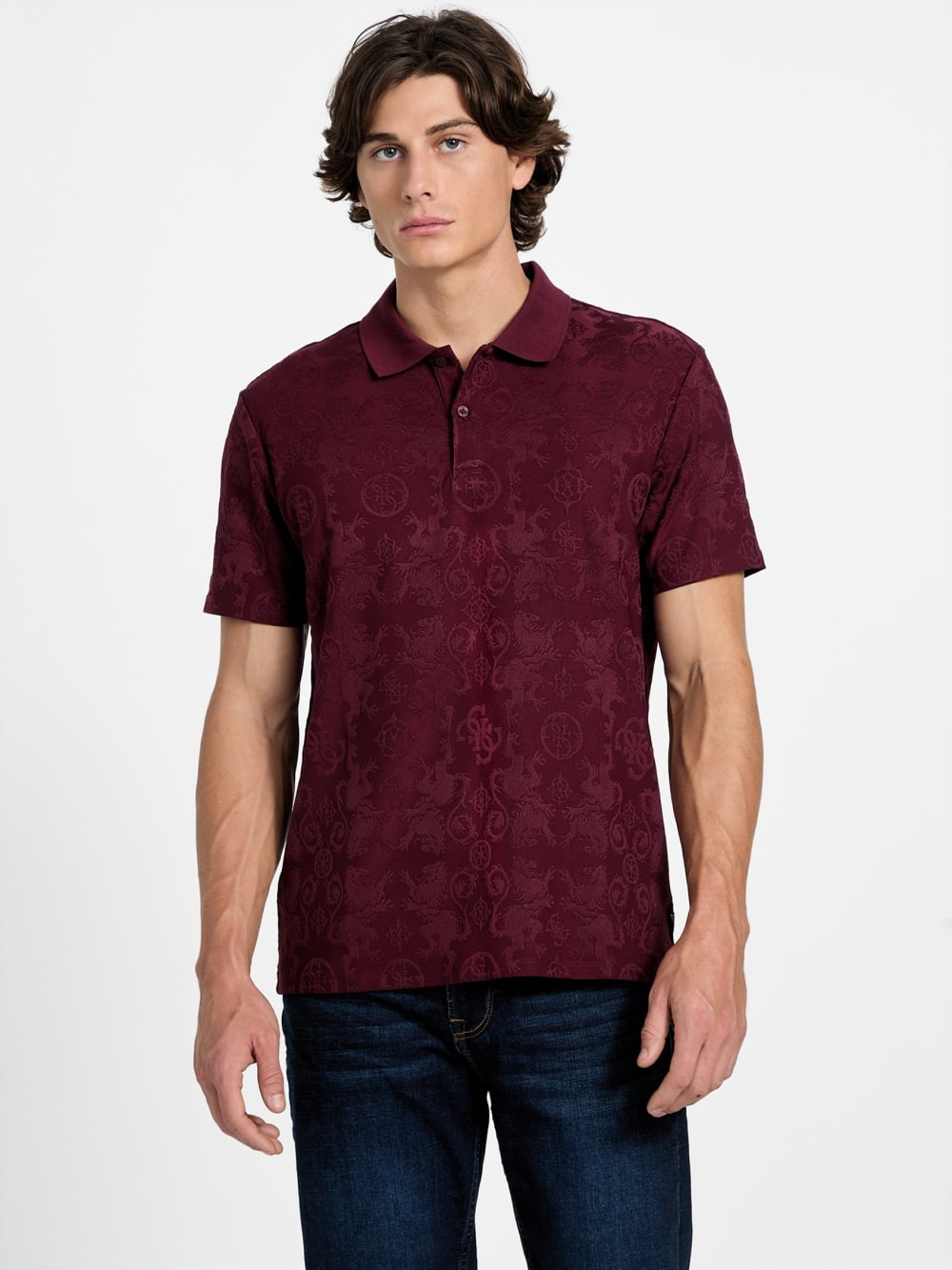 Eco Tonal Jacquard Polo - Guess