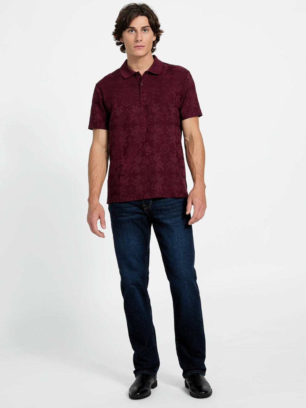 Eco Tonal Jacquard Polo - Guess