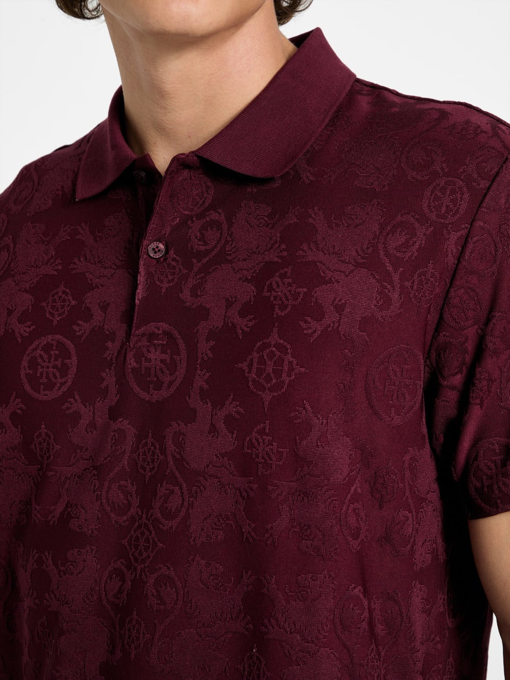 Eco Tonal Jacquard Polo - Guess