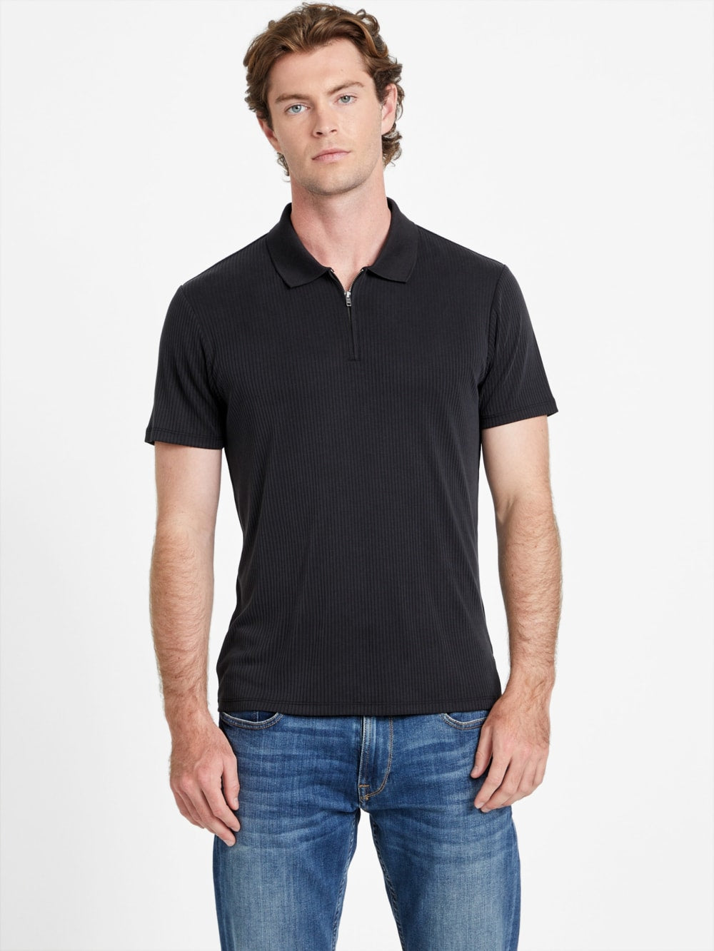 Union Rib Knit Polo - Guess