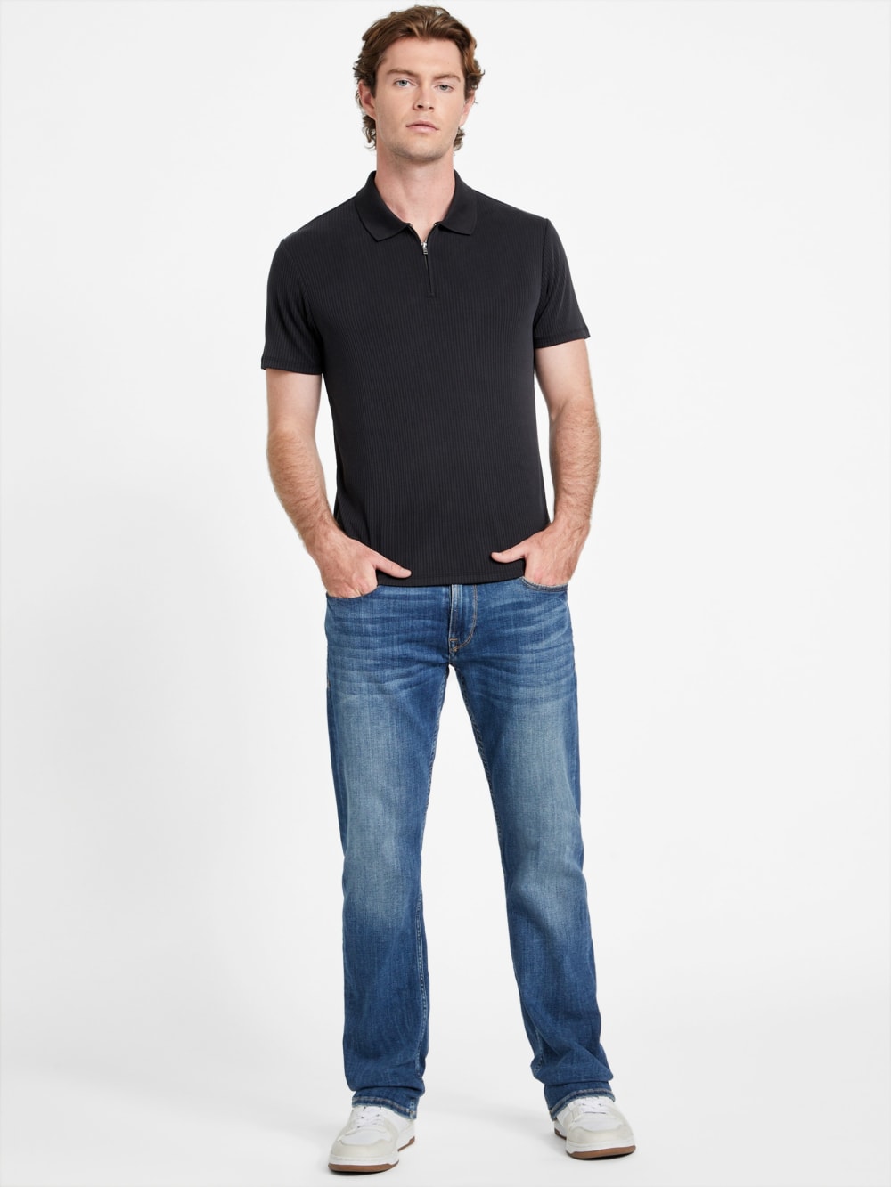 Union Rib Knit Polo - Guess