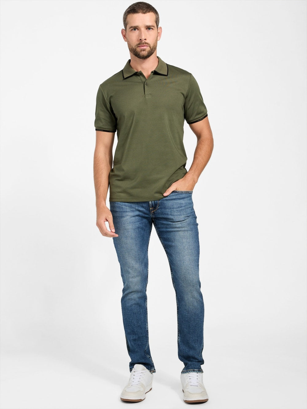 Eco Paul Pique Tipping Polo - Guess