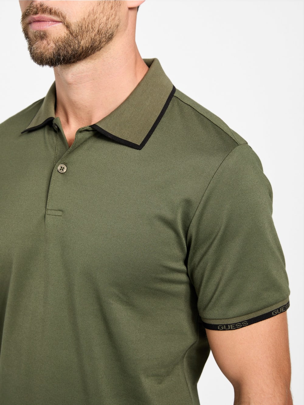 Eco Paul Pique Tipping Polo - Guess