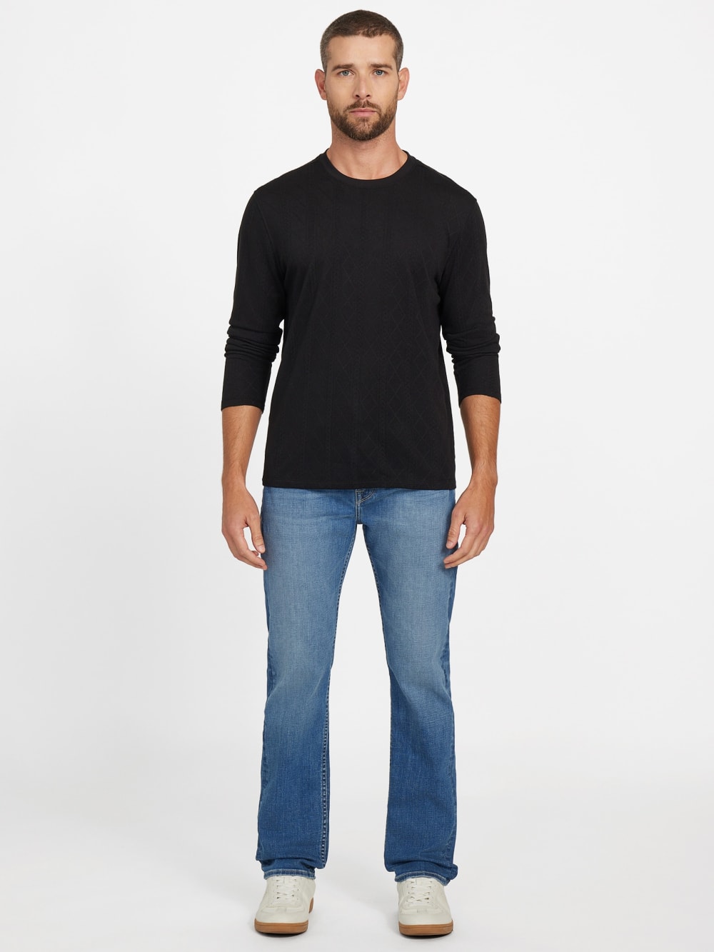 Textured Knit Long-Sleeve Top - Guess