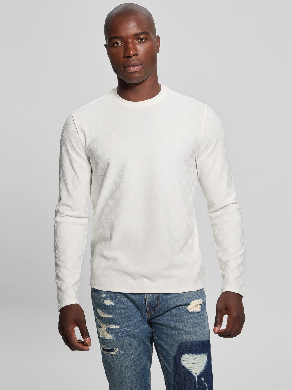 Eco Peony Jacquard Crewneck - Guess