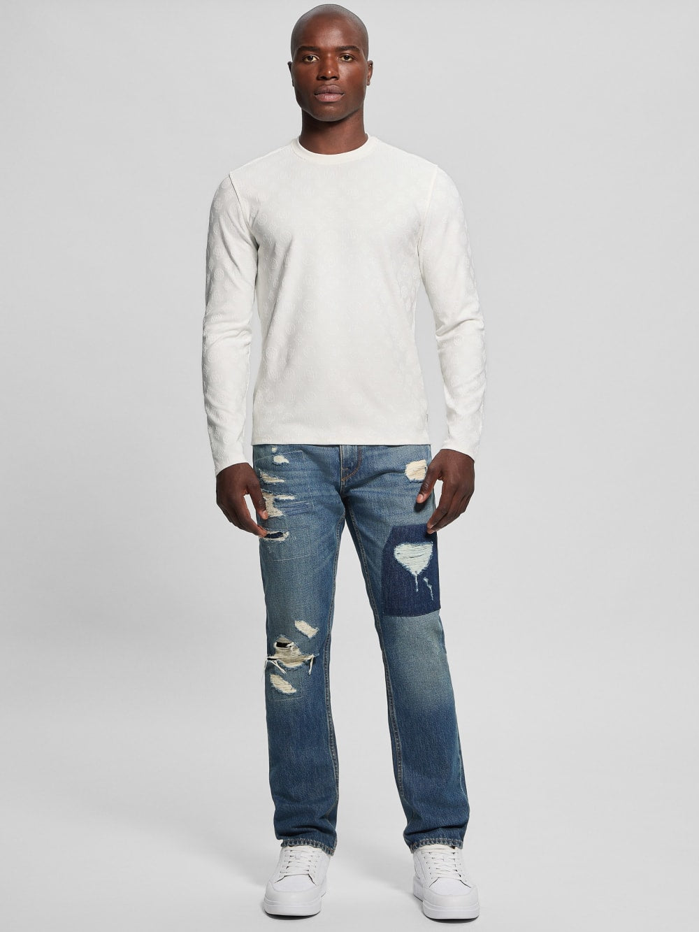 Eco Peony Jacquard Crewneck - Guess