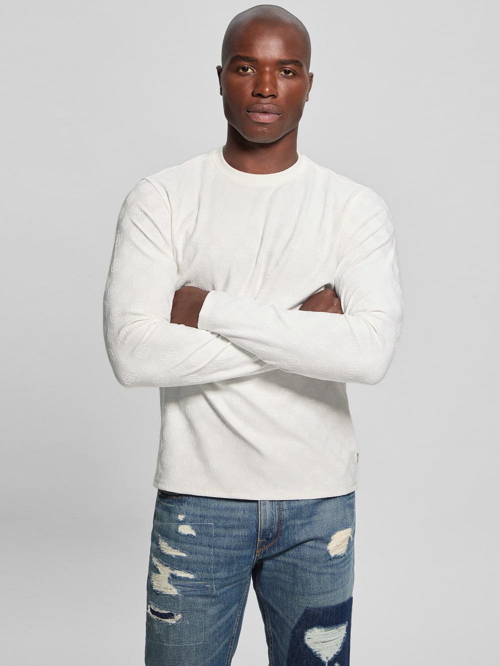 Eco Peony Jacquard Crewneck - Guess