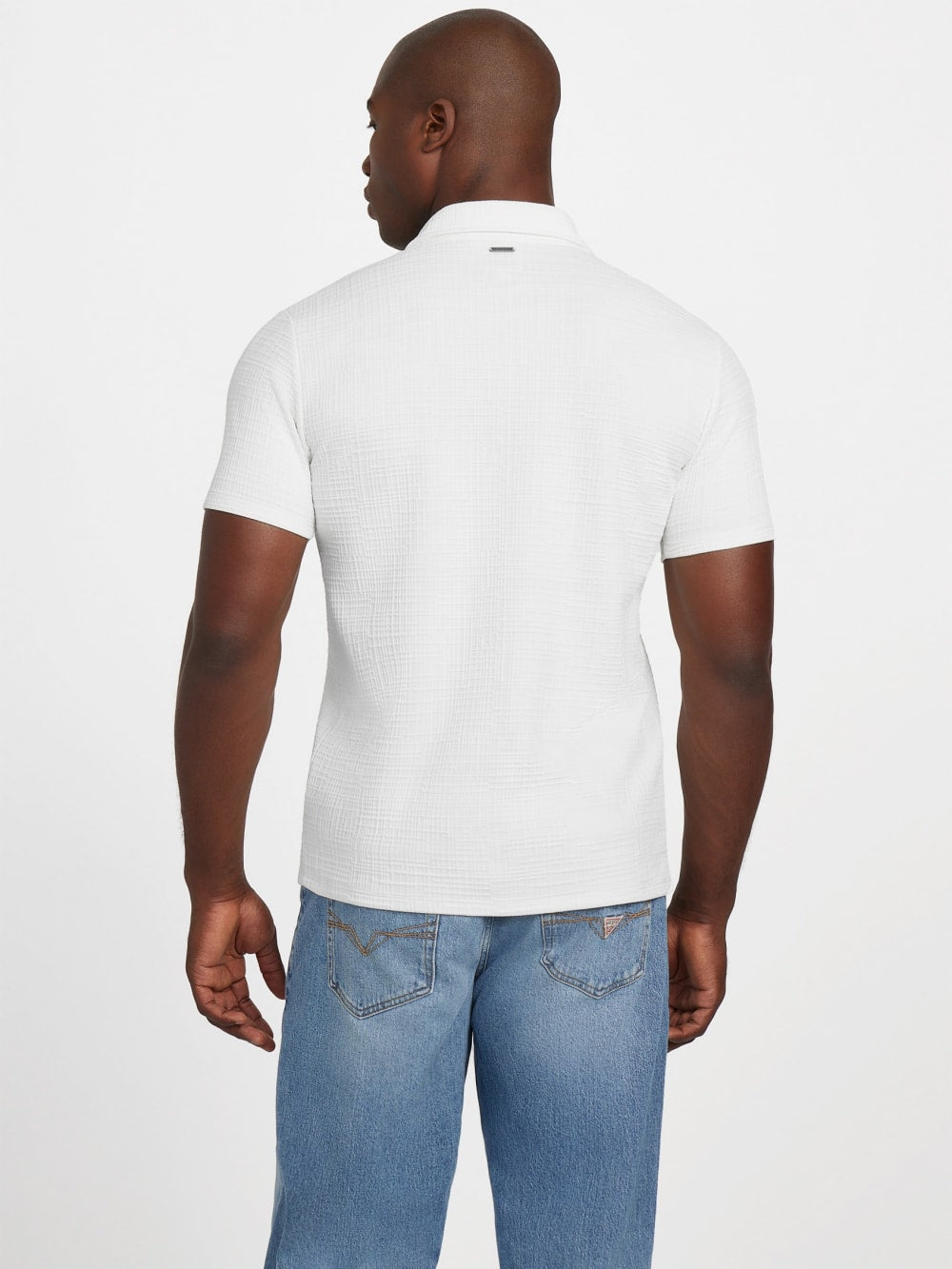 Eco Percy Textured Zip Polo - Guess