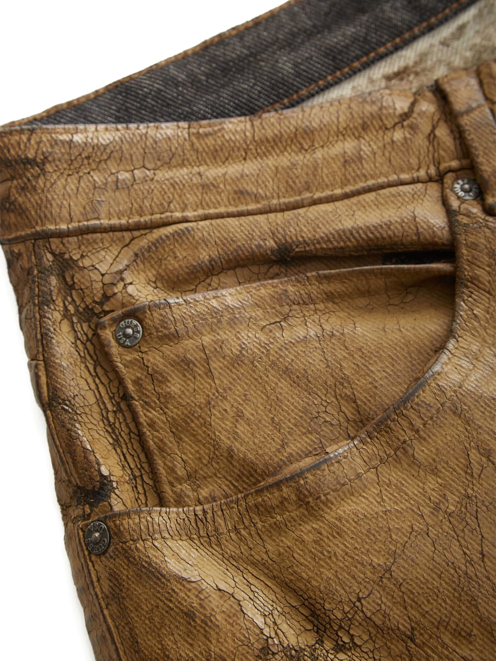 peeled denim shorts - Guess