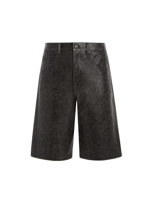 Cracked Leather Shorts - Guess