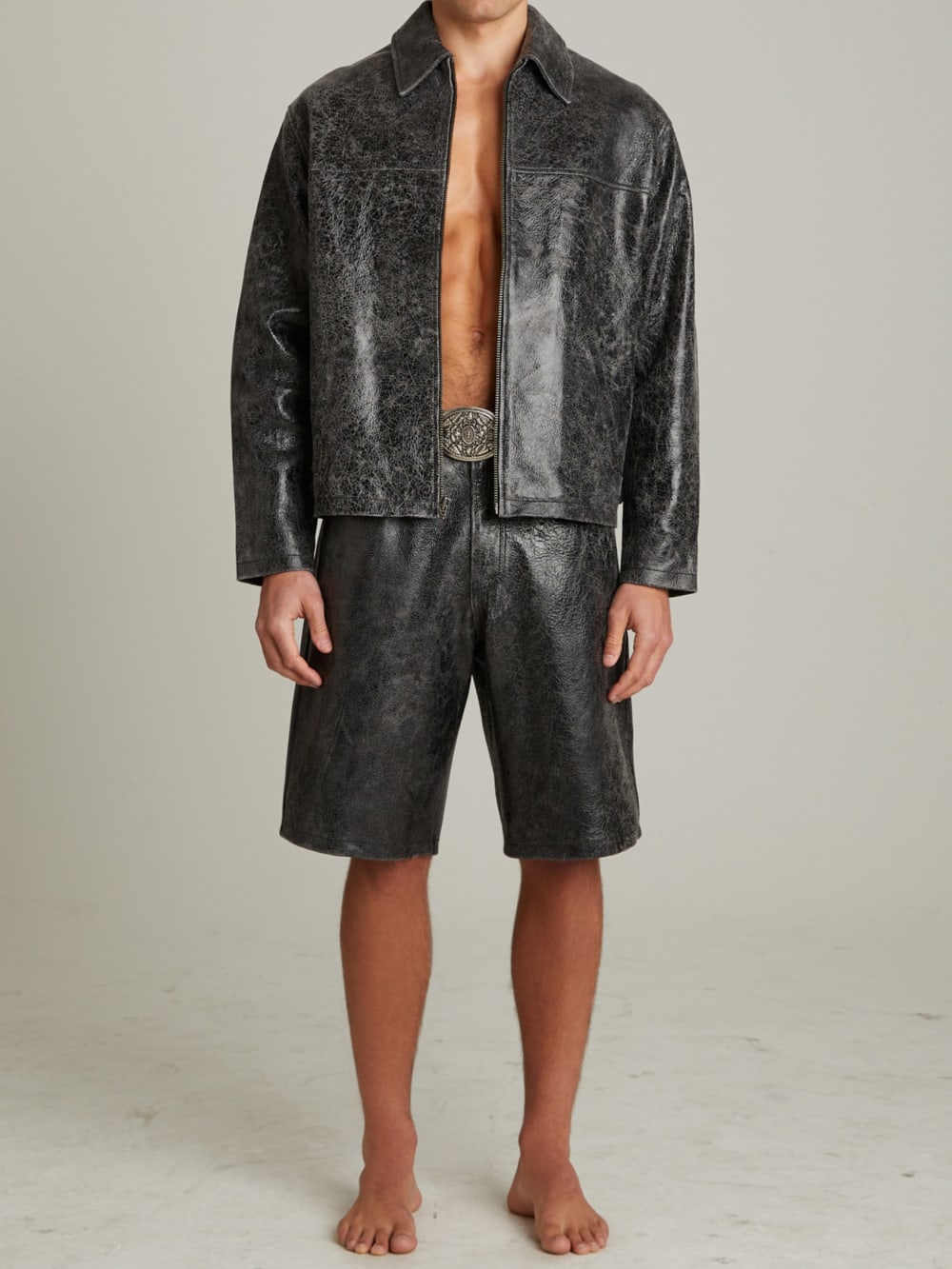 Cracked Leather Shorts - Guess