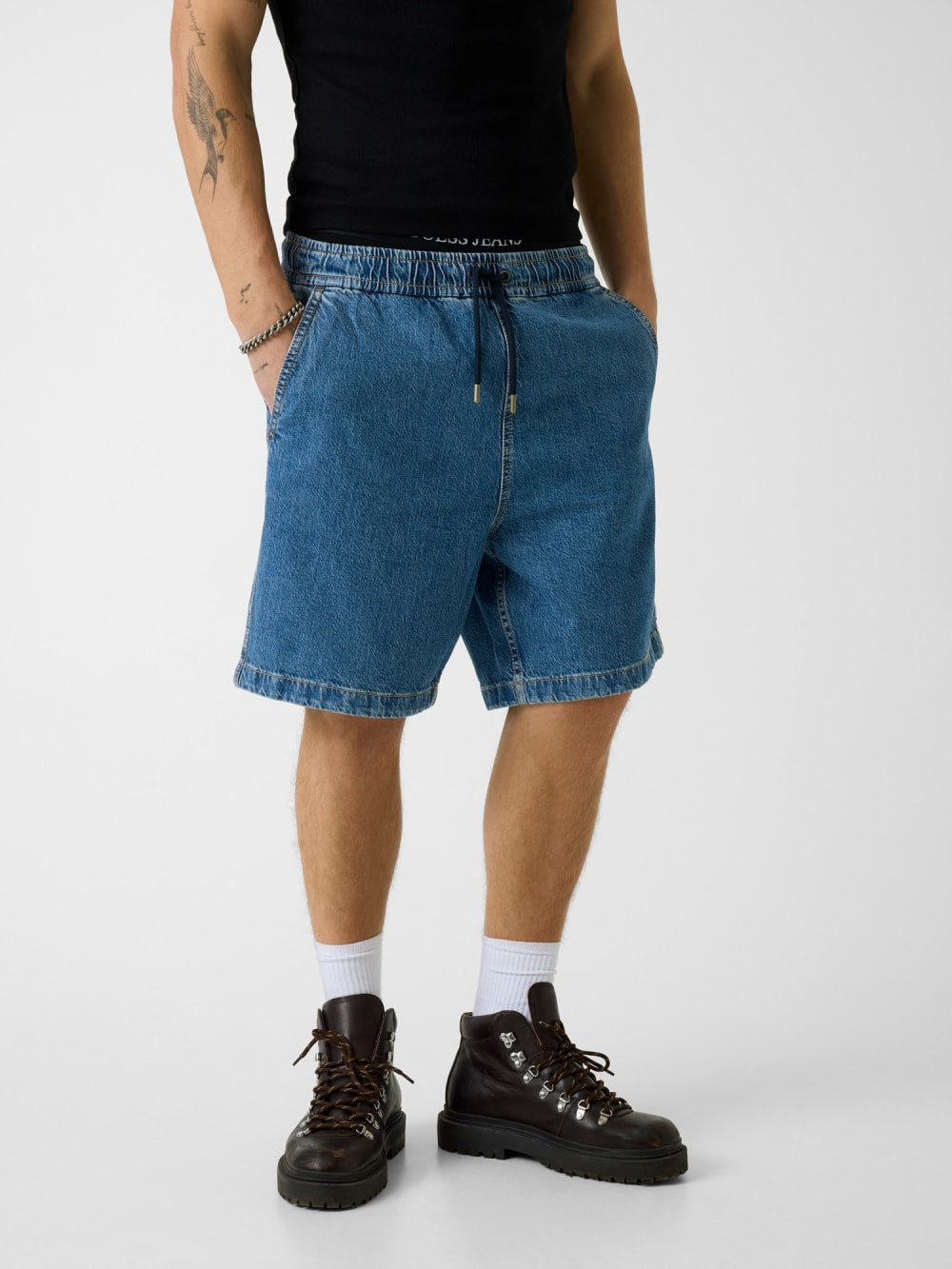 Denim Jogger Shorts - Guess