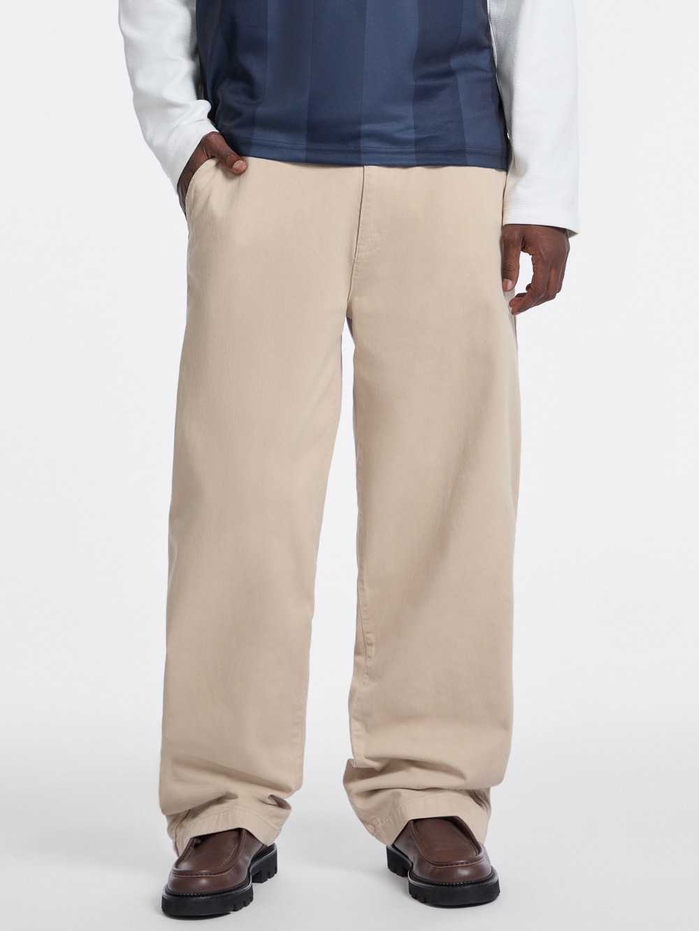 Wide Leg Chino Pants - Guess