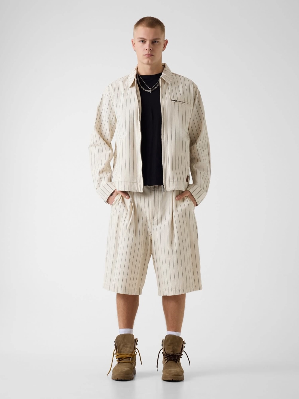 Striped baggy bermuda - Guess
