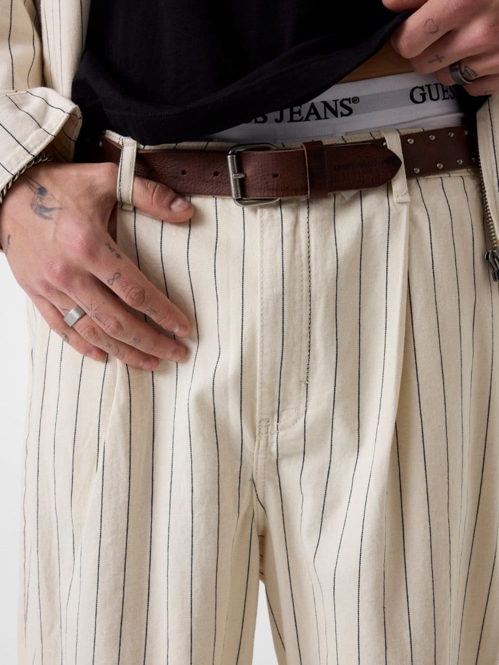 Striped baggy bermuda - Guess