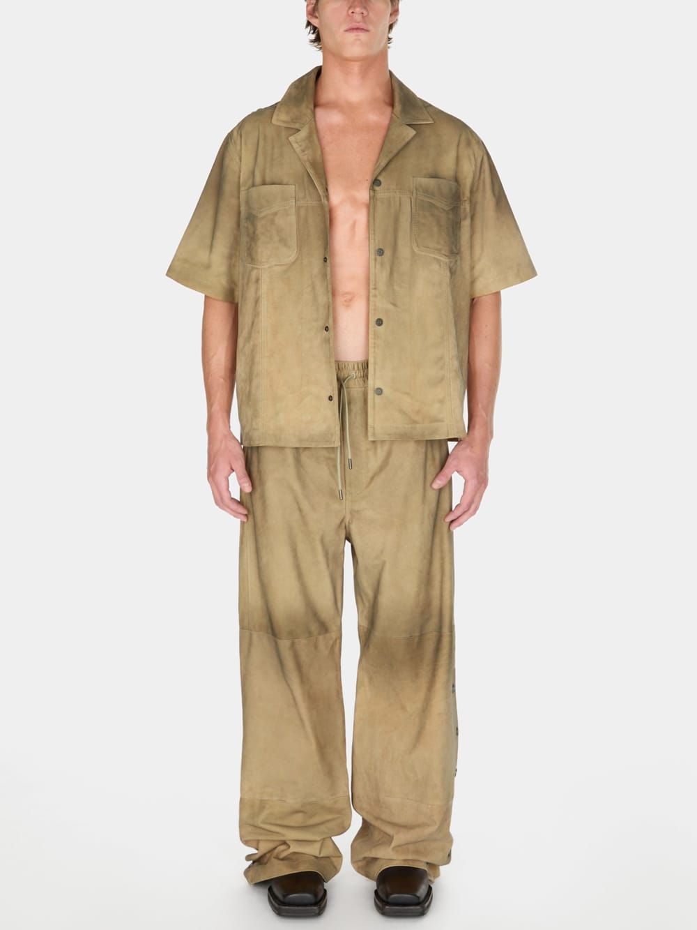 suede snap-button relaxed pant - Guess