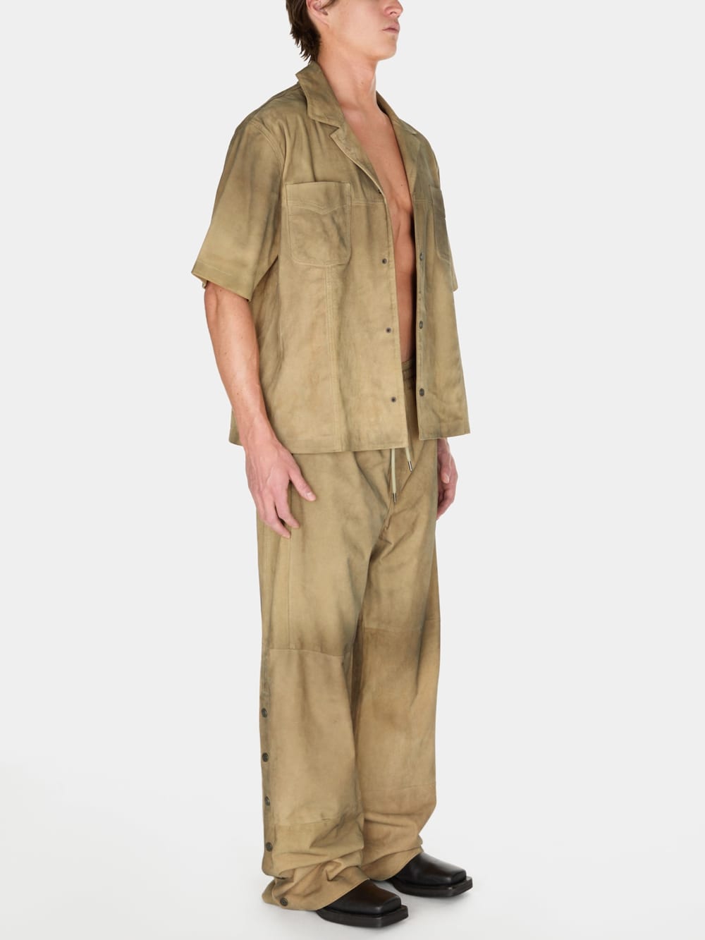 suede snap-button relaxed pant - Guess
