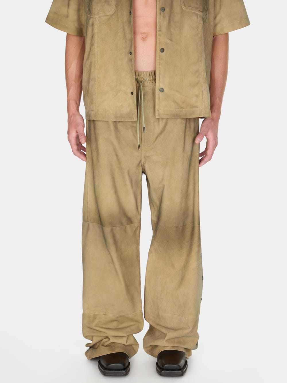 suede snap-button relaxed pant - Guess