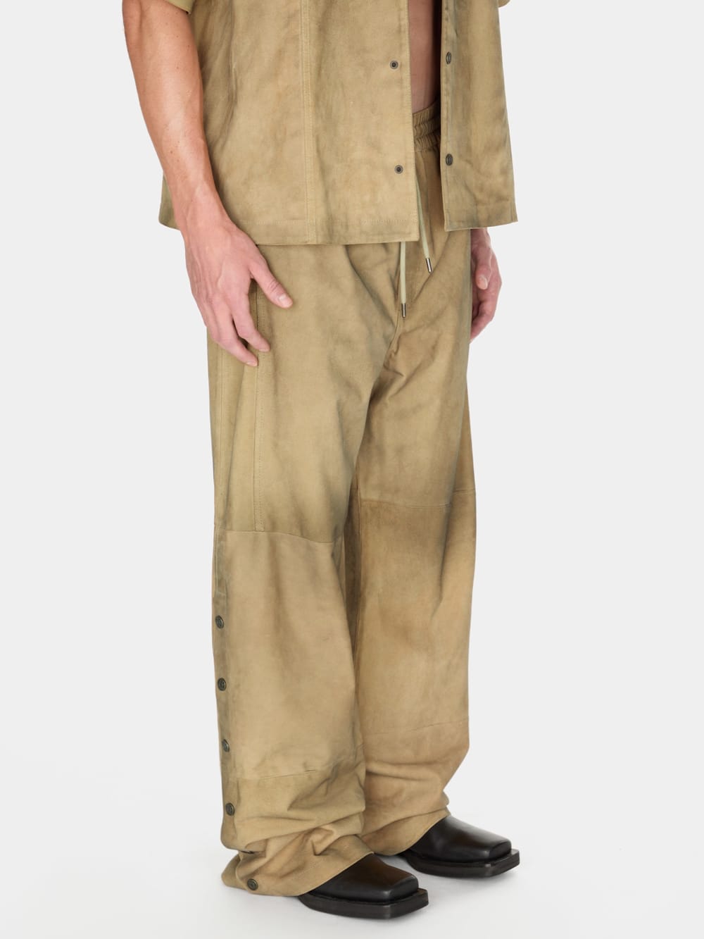 suede snap-button relaxed pant - Guess