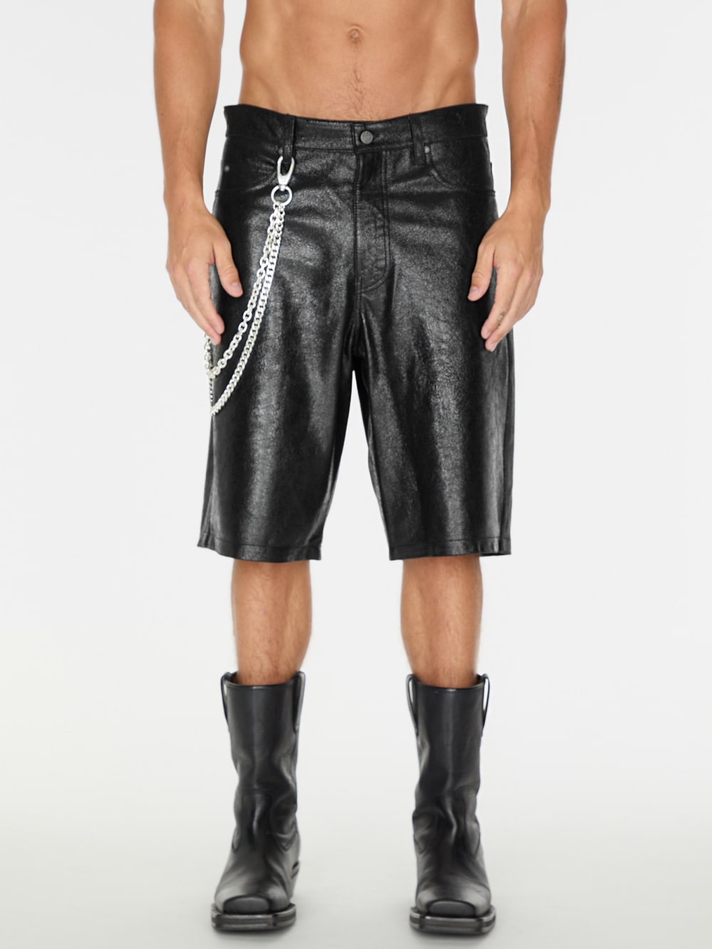 crackle leather short - Guess