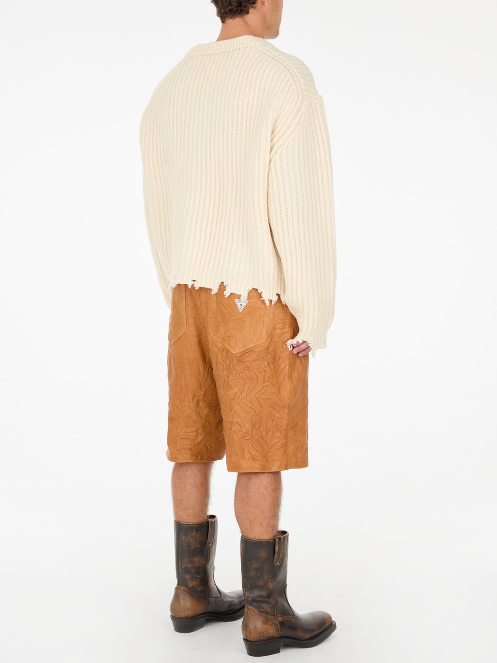 crinkle leather short - Guess