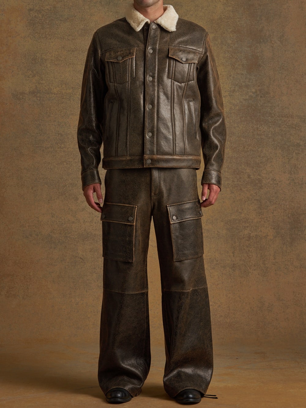 crackle leather utility pants - Guess