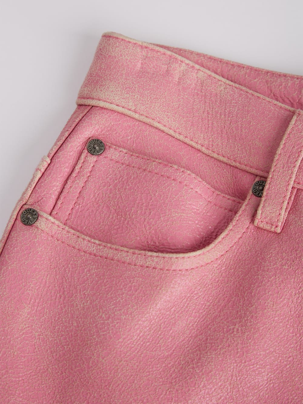 Cracked Leather Flared Pants - Guess
