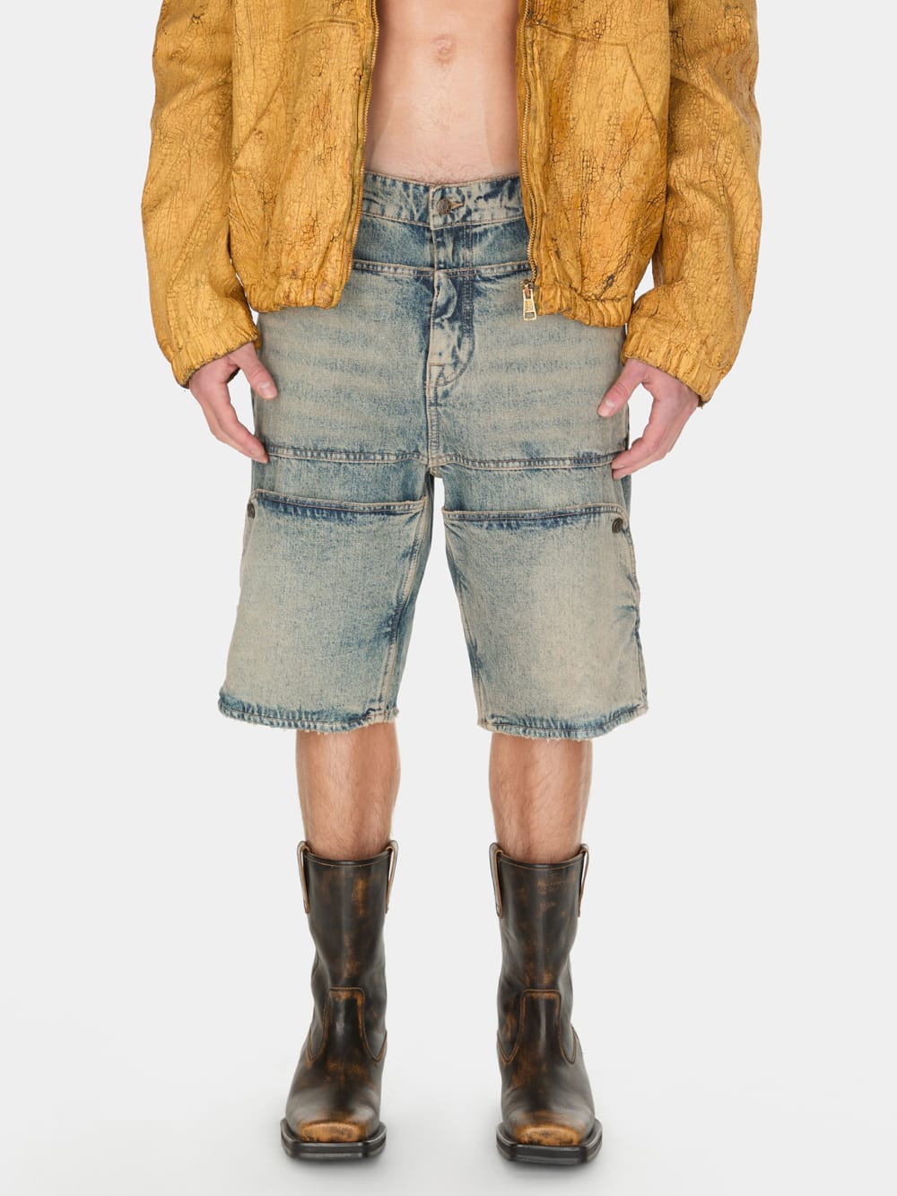 washed denim utility short - Guess