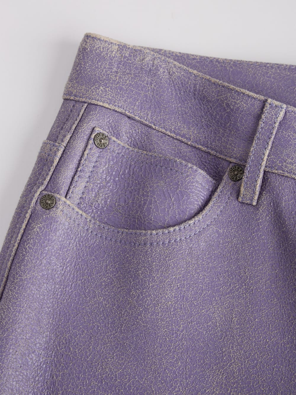 Cracked Leather Flared Pants - Guess