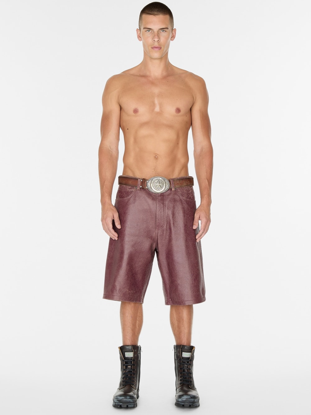 crackle leather short - Guess