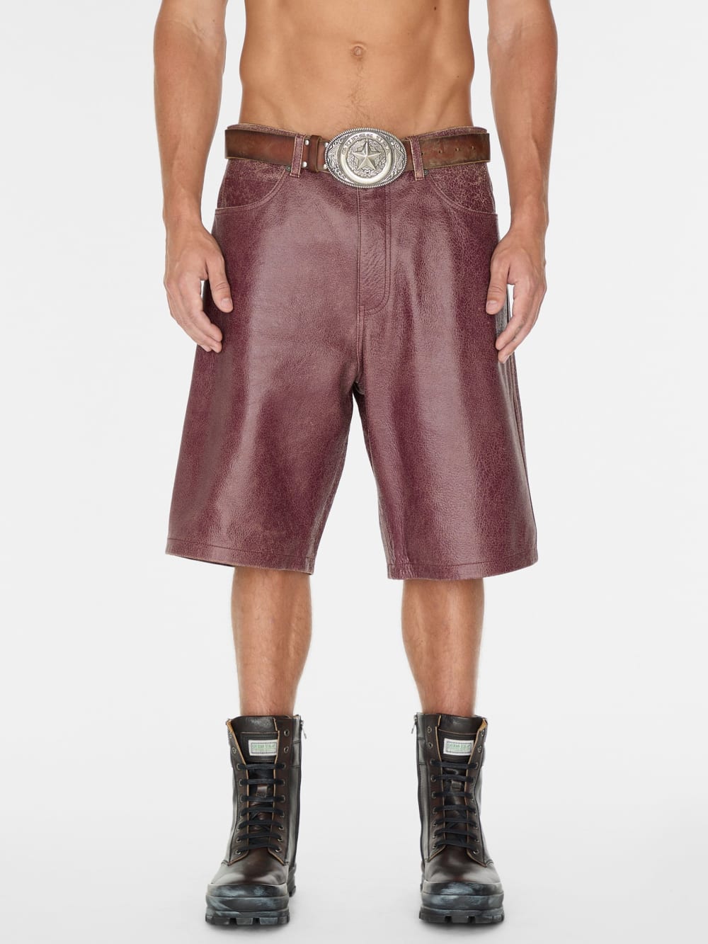 crackle leather short - Guess