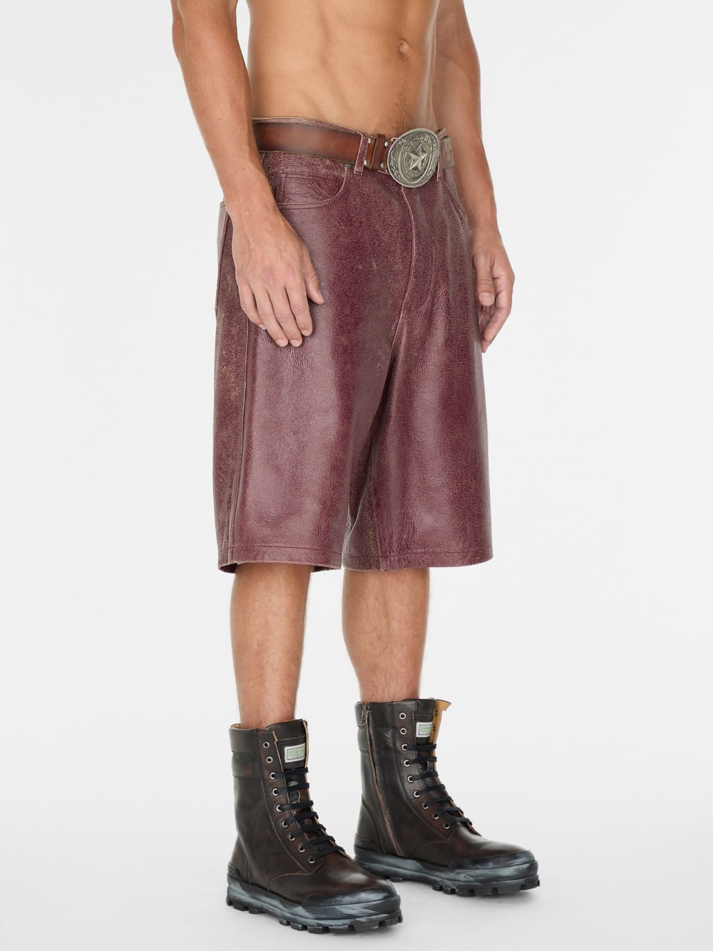 crackle leather short - Guess