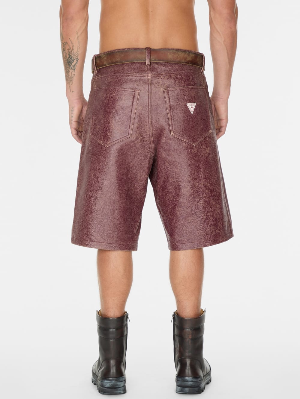 crackle leather short - Guess
