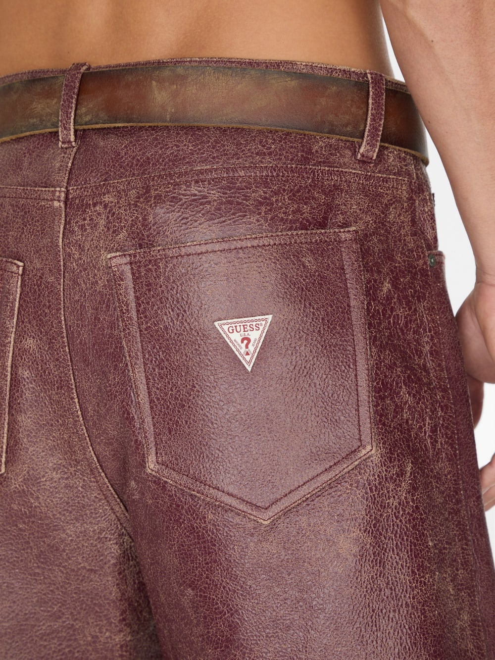 crackle leather short - Guess