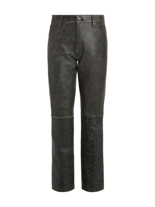 Cracked Leather Flared Pants - Guess