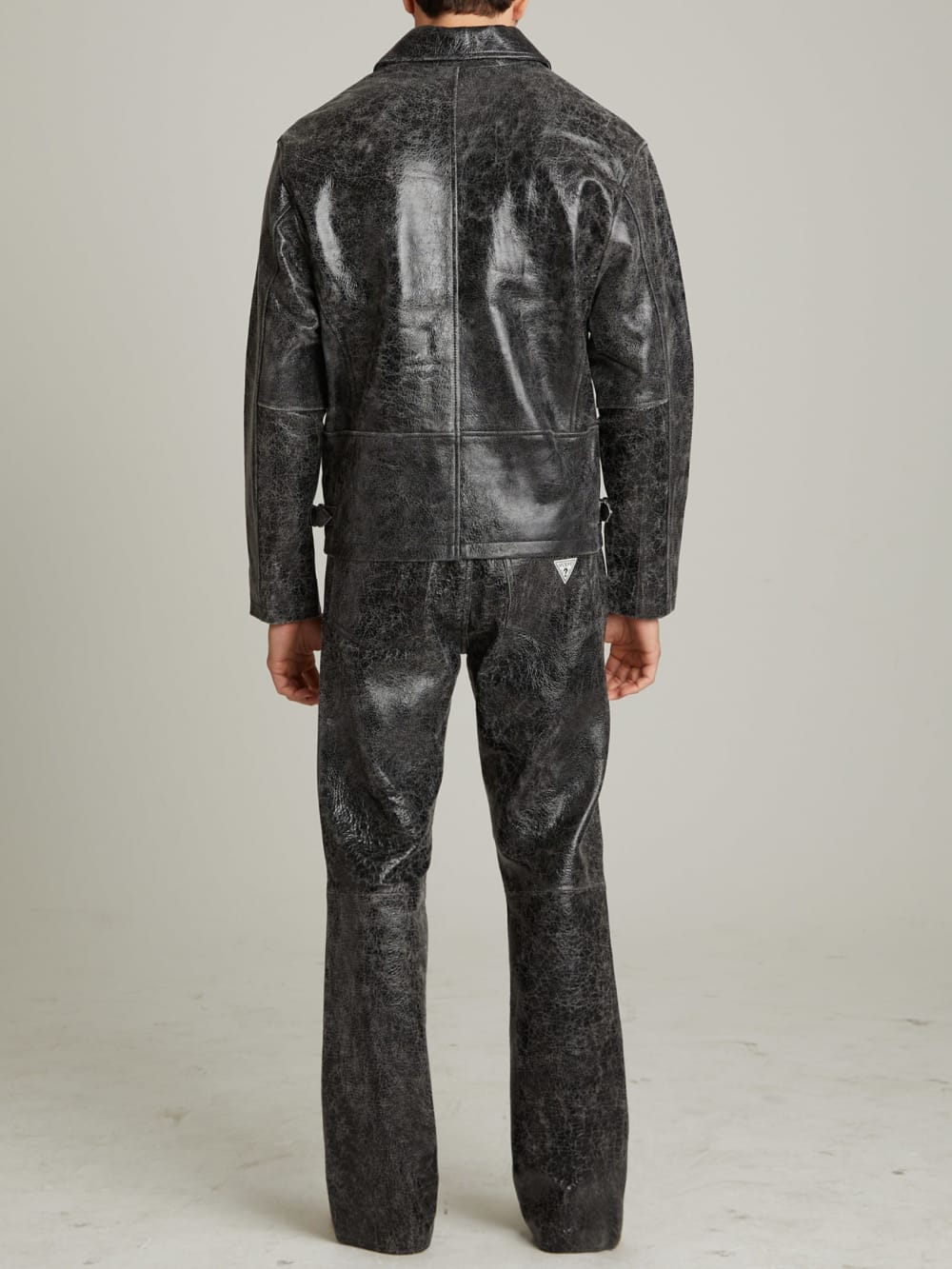 Cracked Leather Flared Pants - Guess