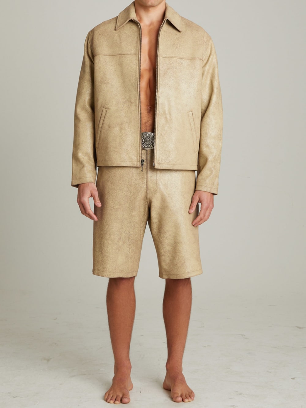 Cracked Leather Shorts - Guess
