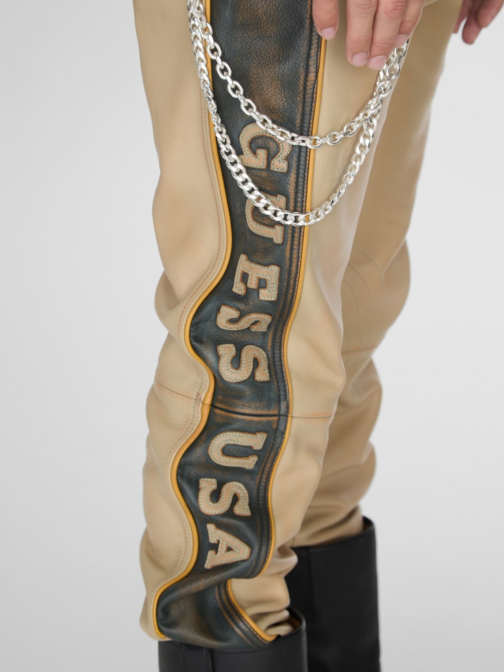 leather moto pant - Guess